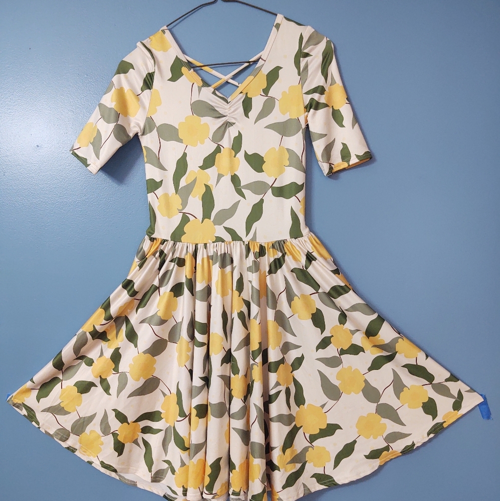 Kids Size 11 DotDotSmile Yellow Flower Ballerina Dress